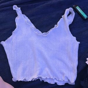 white cropped tank top (see thru a little)
